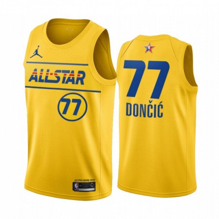Herren NBA Dallas Mavericks Trikot Luka Doncic 77 2021 All-Star Jordan Brand Gold Swingman